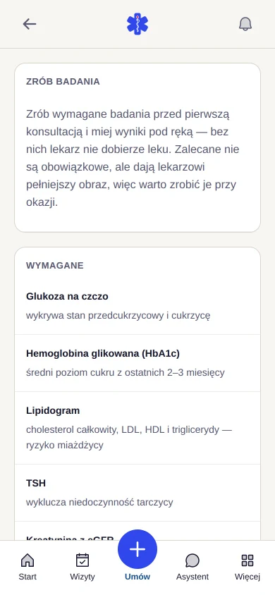 Lista badań przed konsultacją z lekarzem z wyjaśnieniem, do czego służy każde badanie
